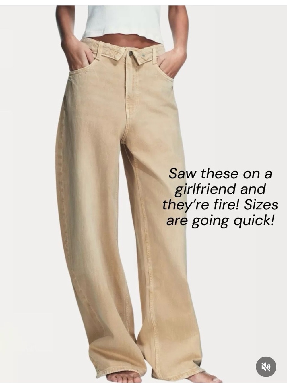 Zara TRF Folded Waist Mid-Rise Jeans New W/  Tags